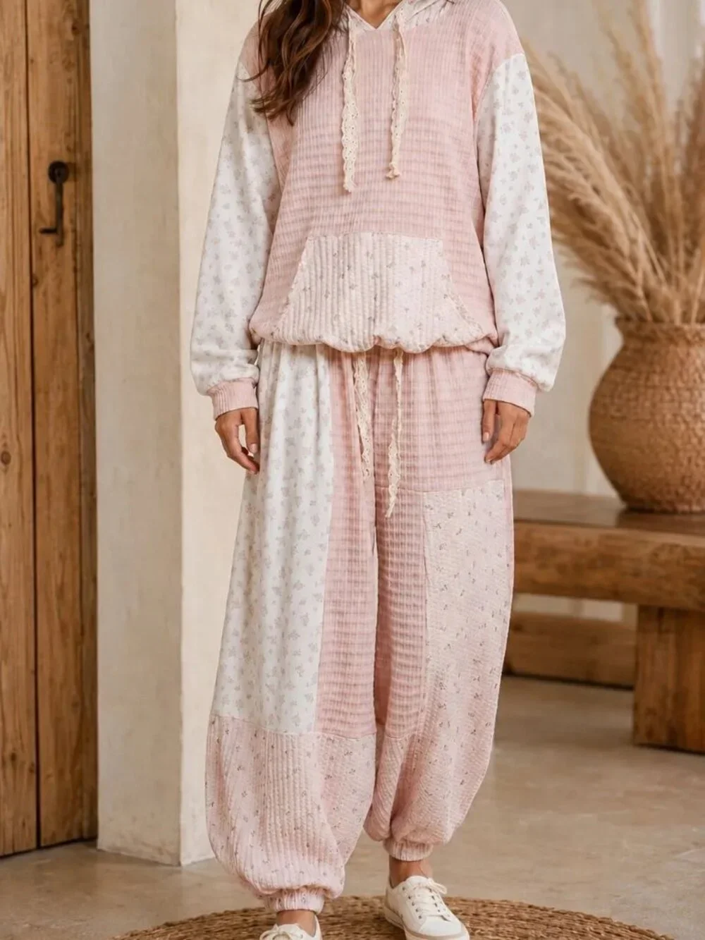 POL Baby Pink Cottage Patchwork Lounge Set 🌸
